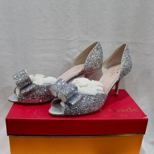 Kate Spade Heels – Silver Sparkle / 9